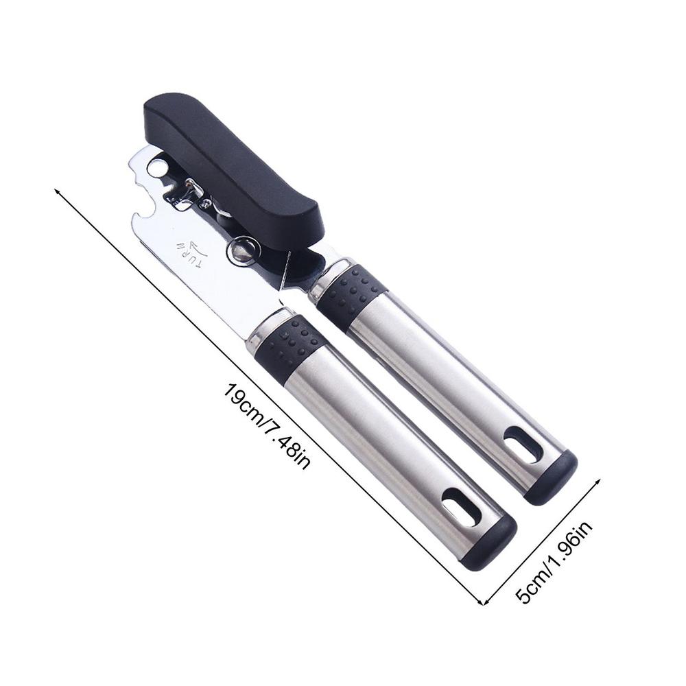 Can Opener Manual Stainless Steel Bottle Opener Rust Proof Kitchen Tool Ergonomic Handles Heavy Duty Top Remover For Any Sized