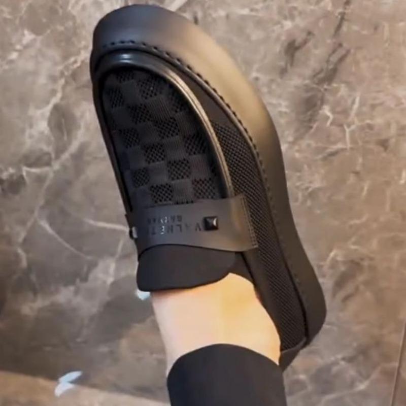 Fashion British Men Casual Lazy Shoes Business Slip On Bean Shoes Male Flat Shoes Platform Dress Man Leather Shoe Summer Autumn Loafers