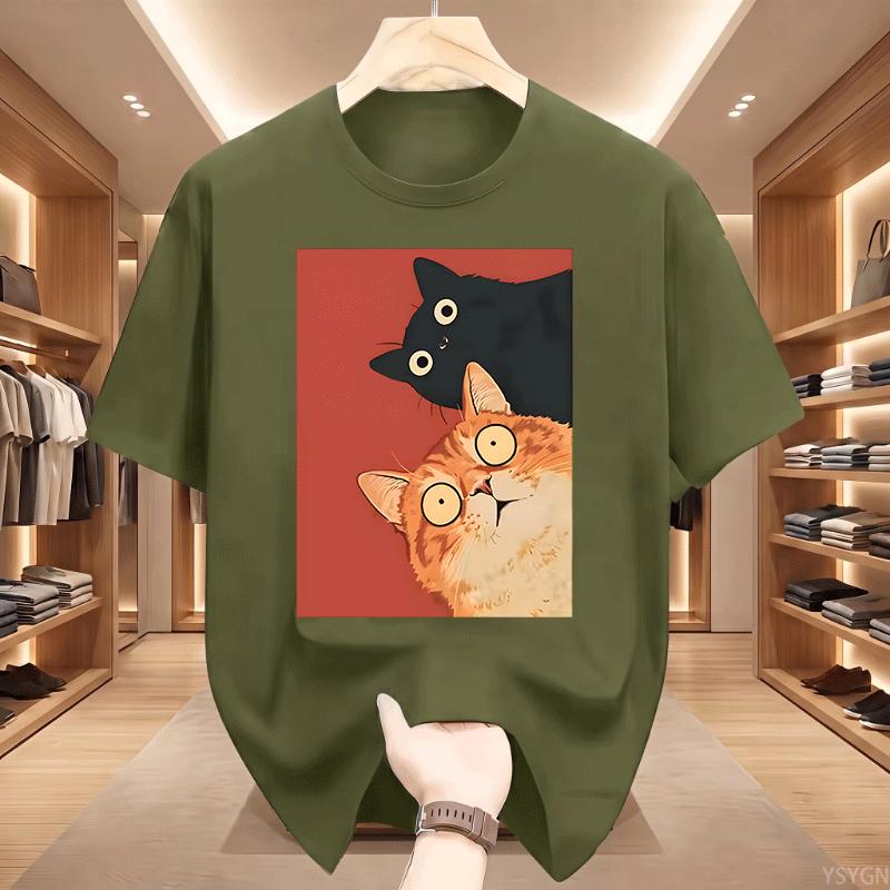 Kawaii Vintage Black Cat Print Tshirt Korean Style Casual Streetwear Cotton T Shirt For Unisex And Unisex Streetwear Basic Tees