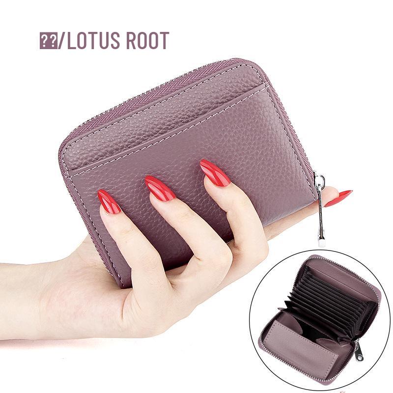 Japanese RFID Anti-Skimming Accordion Wallet: Large Capacity Genuine Leather Card Holder & Coin Purse