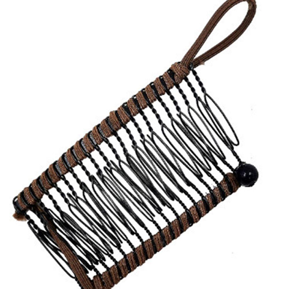 

Эластичный гребень-зажим Инструмент Металлический зажим для волос Модный крючок для волос Аксессуары для волос кофейный