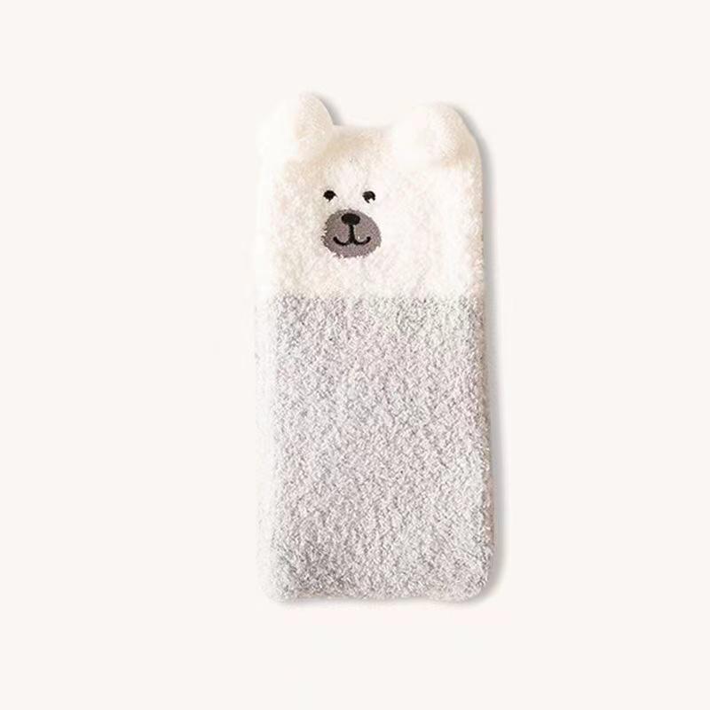 Newly Kawaii Winter Warm Sleep Sock Thicken Girl Animal Sleeping Over Knee Long Socks Striped Cute Compression Thigh High Socks