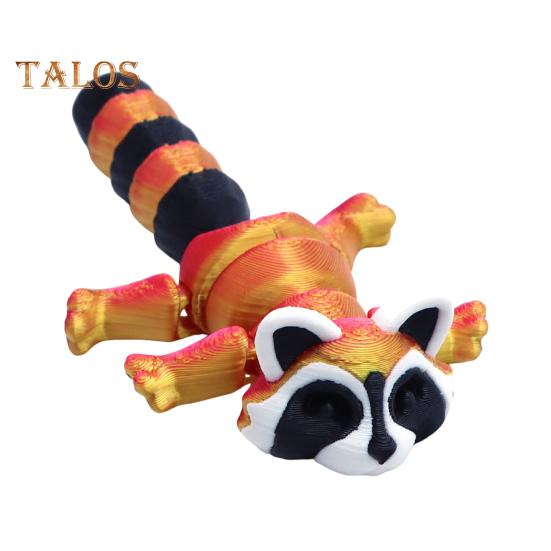 

3D-печатная шарнирная гибкая фигурка енота с мусорным баком, игрушка-фиджет для украшения домашнего офиса, детский подарок D