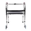 Stand Assist Folding Walker Stainless Steel Walking Aid Height Adjustable Front Wheeled Walker for The Elderly