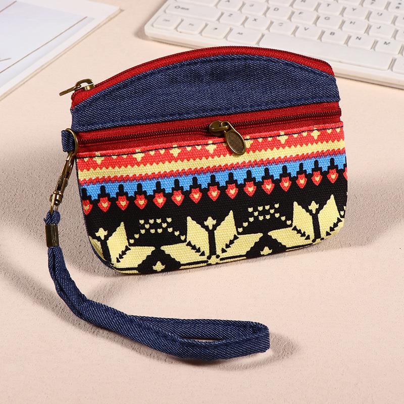 

Маленький кошелек для монет в стиле бохо, мини-кошелек, сумка для монет с цветочным принтом, водонепроницаемый, с застежкой-молнией, изысканный подарок для женщин и девочек красный