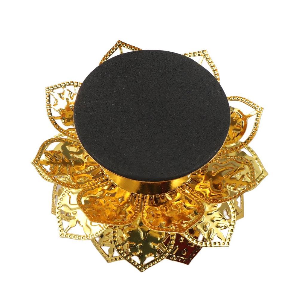 Lotus Shape Lotus Lamp Holder Hollow Butter Candle Holder Fashion Gold Hollow Incense Holder  Party