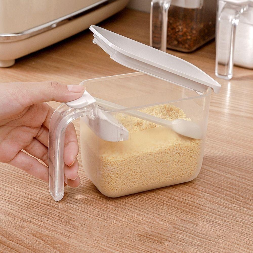 Transparent Seasoning Box Plastic Condiment Storage Container Sealed Seasoning Tank  Household