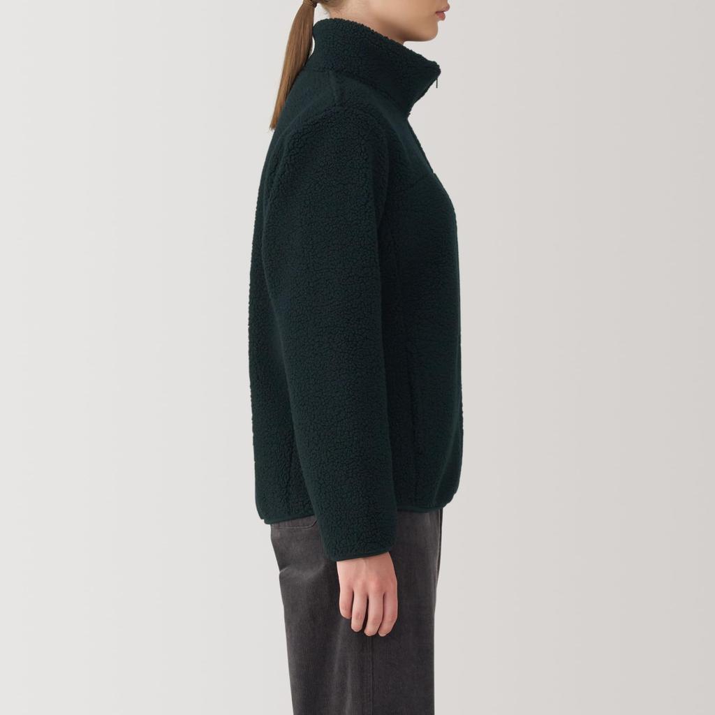 MUJI Boa Fleece Dark Size S Women's Jacket, Navy, (BB2QIA4A)