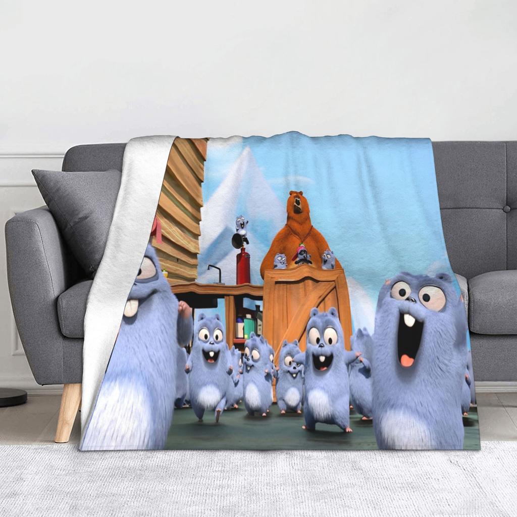 Tabodi und Grizzy Flanelldecke Cartoon Anime Fantastische Überwurfdecke für Sofa Bettwäsche Wohnzimmer 200x150cm Steppdecke