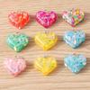 10Pcs/Set Kawaii Resin Glitter Heart Charms For Earring Bracelet Necklace Handmade Diy Jewelry Making Accessories