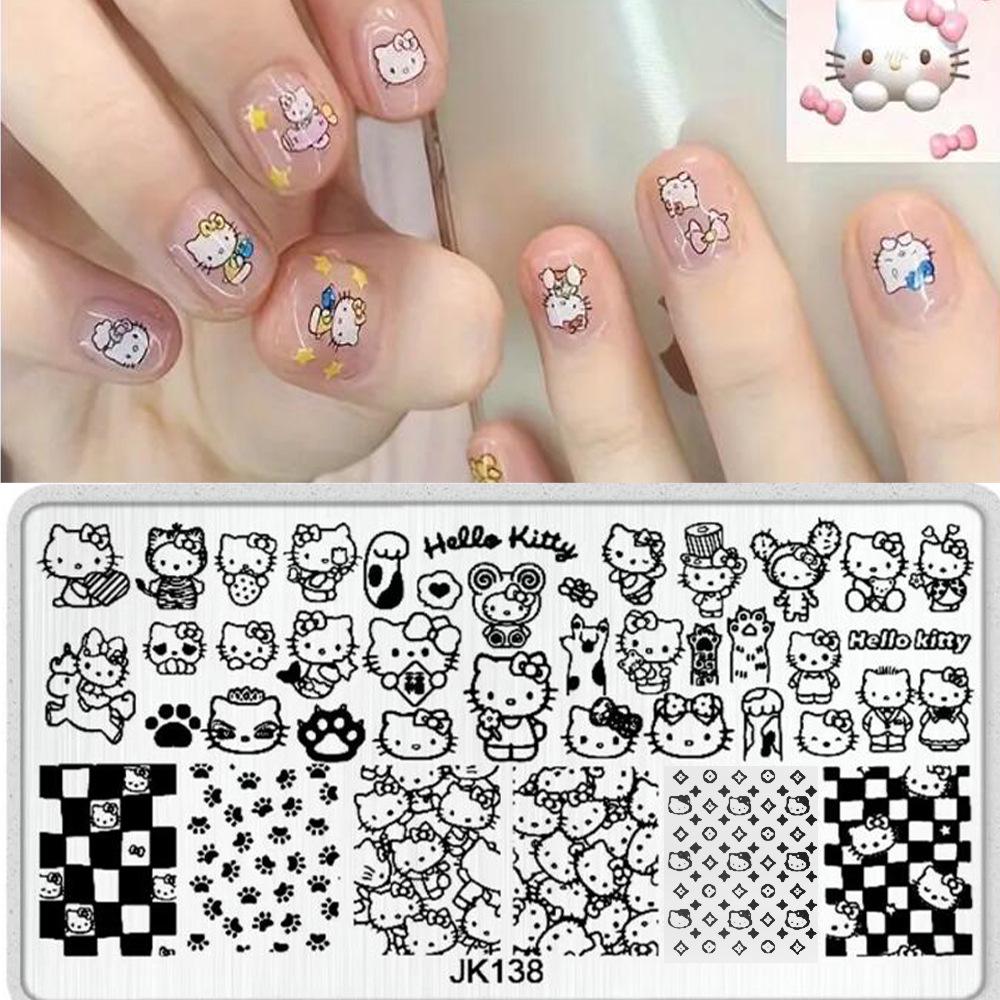 KT Cat & Mickey Mouse Anime Nail Art Stamping Plate for Beginners