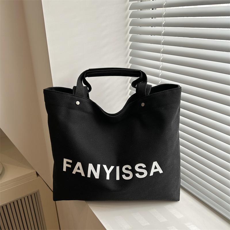 

Новая холщовая сумка-тоут большой вместимости, женская универсальная наплечная сумка чёрный