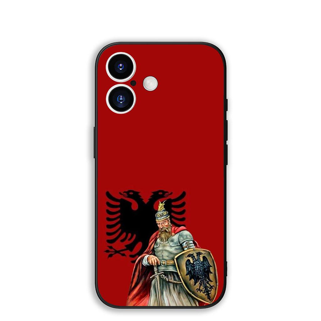 Hülle für Apple iPhone 16 15 14 11 Pro Max 6 7 8 Plus + SE2 SE3 SE 2022 2020 8+ Handyhülle Wallpaper Albanien Albaner Flagge