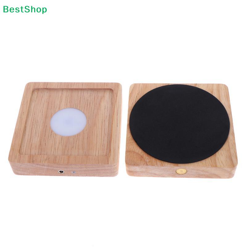 Square Wooden LED Light Base,USB Powered Wood Display Stand for Resin Art,Crystals & 3D Night Lights (Warm White)