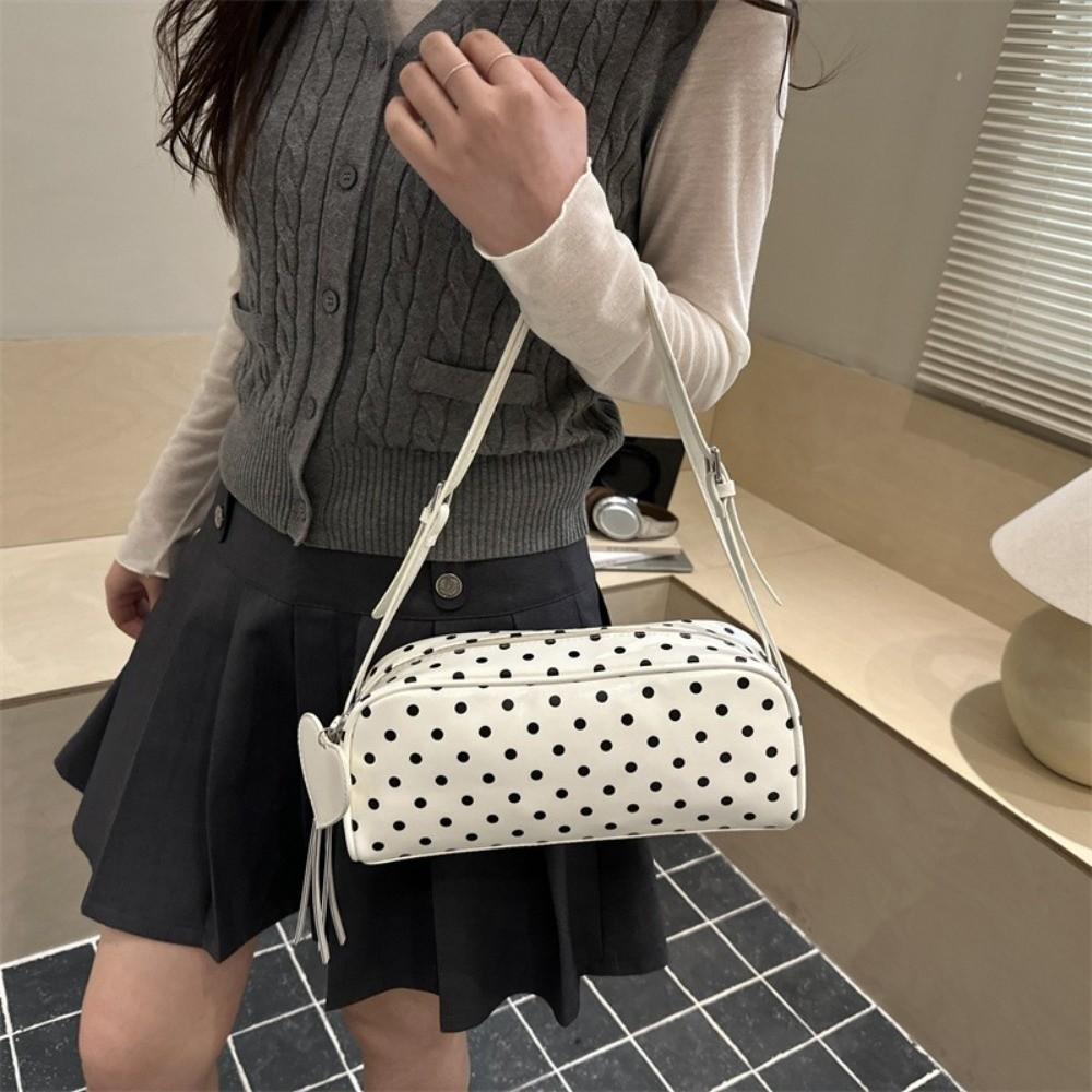 Verstellbare Träger Polka Dot Umhängetasche PU-Leder Crossbody-Tasche INS Tragetasche Dating