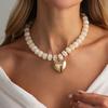 Bunte Perlen Choker Halsketten Dicke Perlen Farbige Anhänger Schmuck Damen