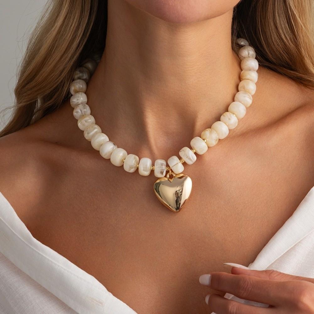 Bunte Perlen Choker Halsketten Dicke Perlen Farbige Anhänger Schmuck Damen