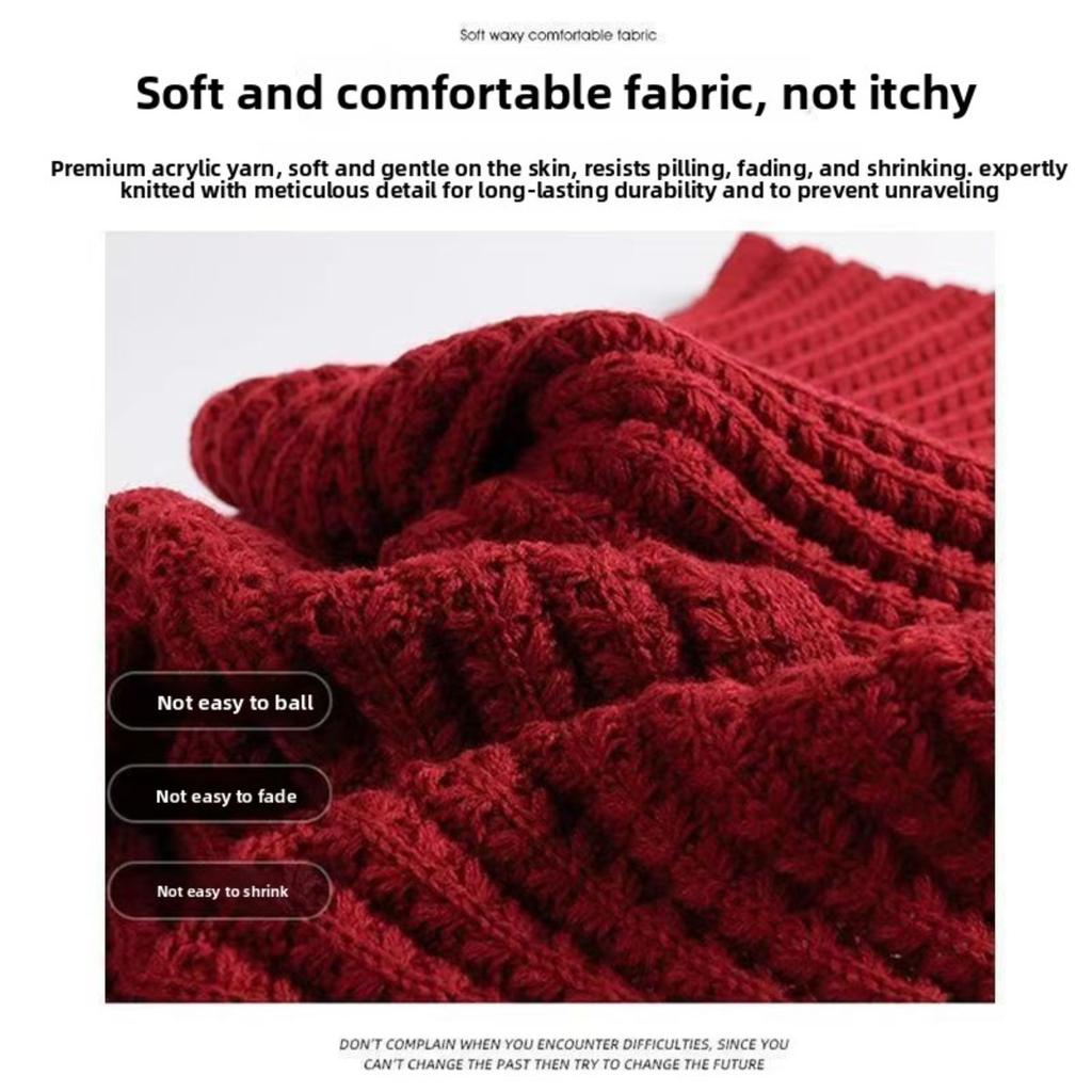 Knitted Scarf with Yarn for Women, Autumn and Winter, Korean Version, Thickened and Warm Shawl Style Scarf