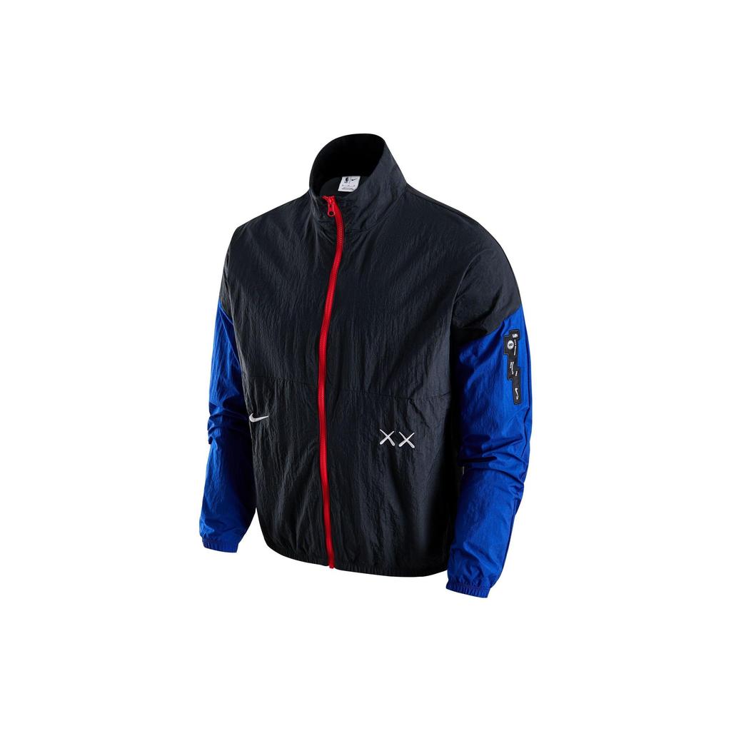 Nike X NBA Brooklyn Nets Color Block Veste Décontractée à Col Montant Zippée à Manches Longues pour Homme Veste Gris Fumé Foncé FB4398-018