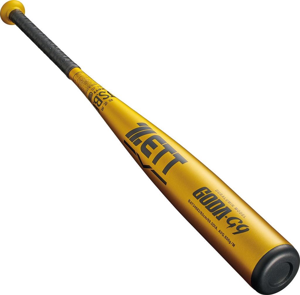 ZETT Gouda G9 Metal Baseball 650g Average Yellow Gold BAT34682 (Super Duralumin) Bat, 82cm, Weight, (5301),