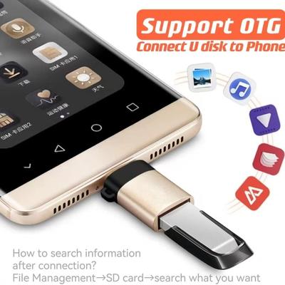 2 Pieces USB-C To USB Adapter with Lanyard OTG USB-C To USB 3.0 Female Adapter