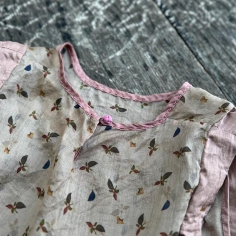 Johnature Women Vintage Tank Tops O-Neck Print Floral Sleeveless Patchwork Embroidery Autumn Loose Tank Tops