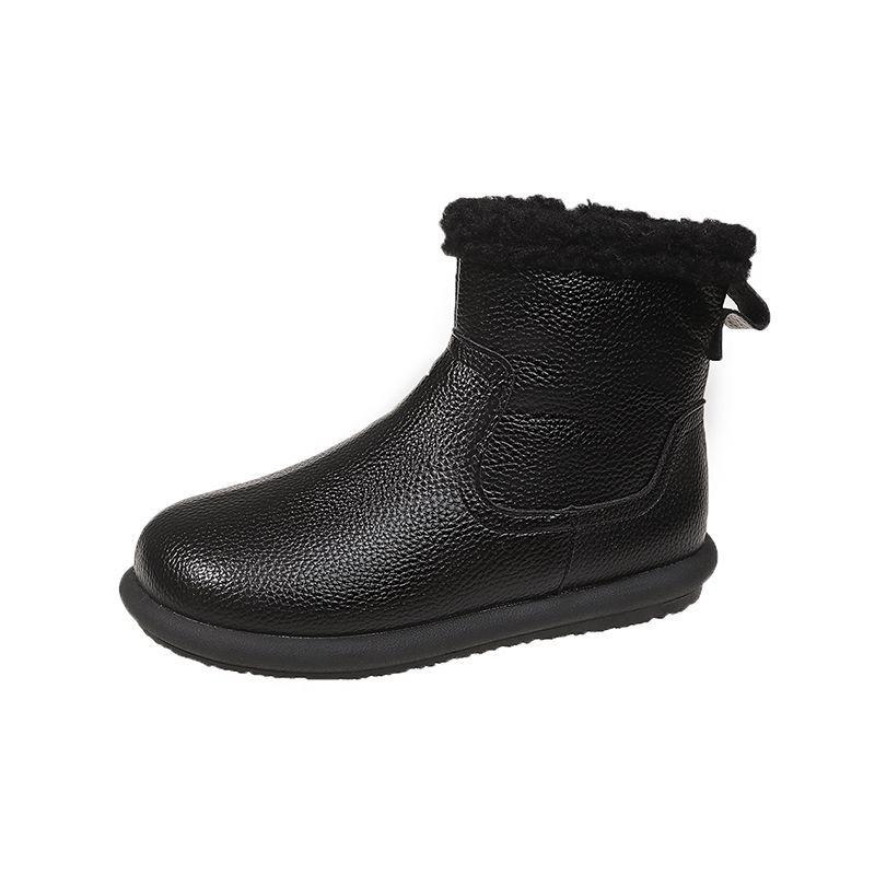 Płaskie dno okrągły nosek retro bawełniane buty zamek śniegowce damskie jesień i zima nowe aksamitne pogrubione ciepłe krótkie buty