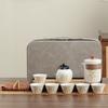 White porcelain tea set, gold silk bamboo rhyme car ancient rhyme tea set can be customized gift set, express cup camping set