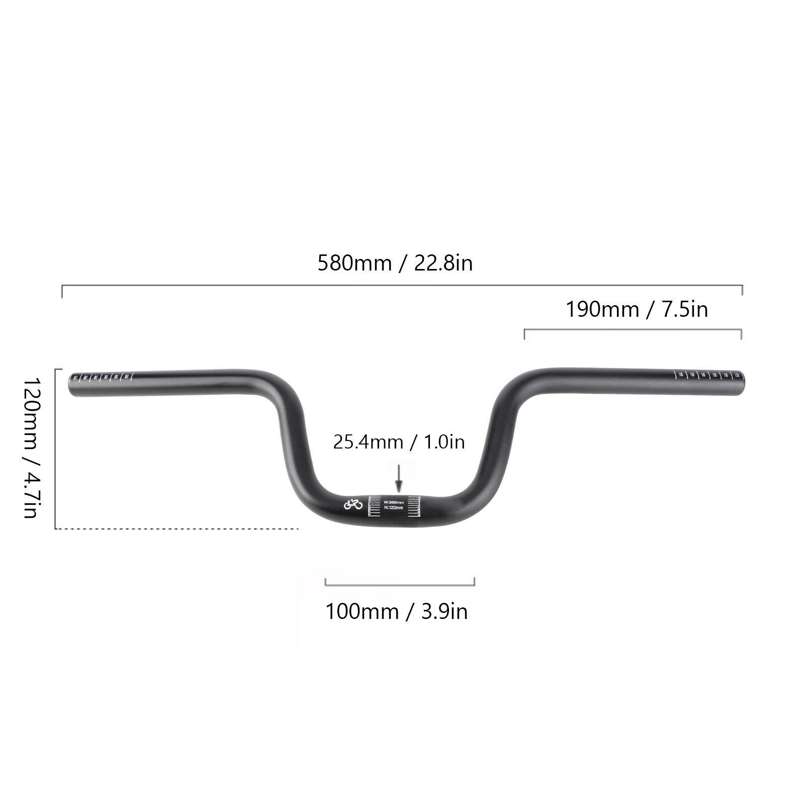 

Bike Riser Bar Mountain Bike Handlebar 25.4mm Diameter 580mm Extra Long Handlebar Aluminum Alloy Folding Road Bike Riser Bar