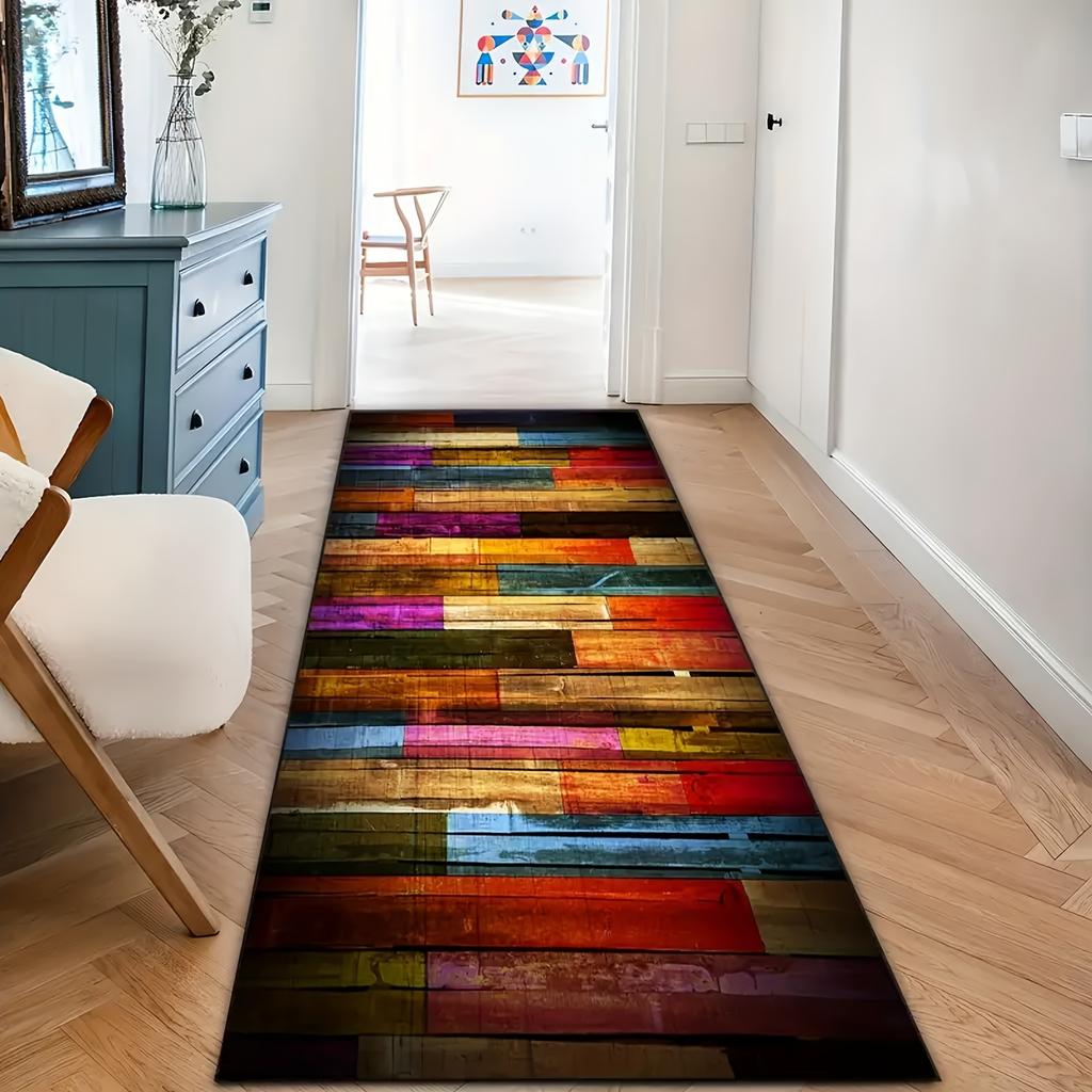 Rich Color Carpet Rainbow Floor Mat Long Carpet Runner Rug Kitchen Rug Living Room Bedroom Carpet Bedside Blanket Home De
