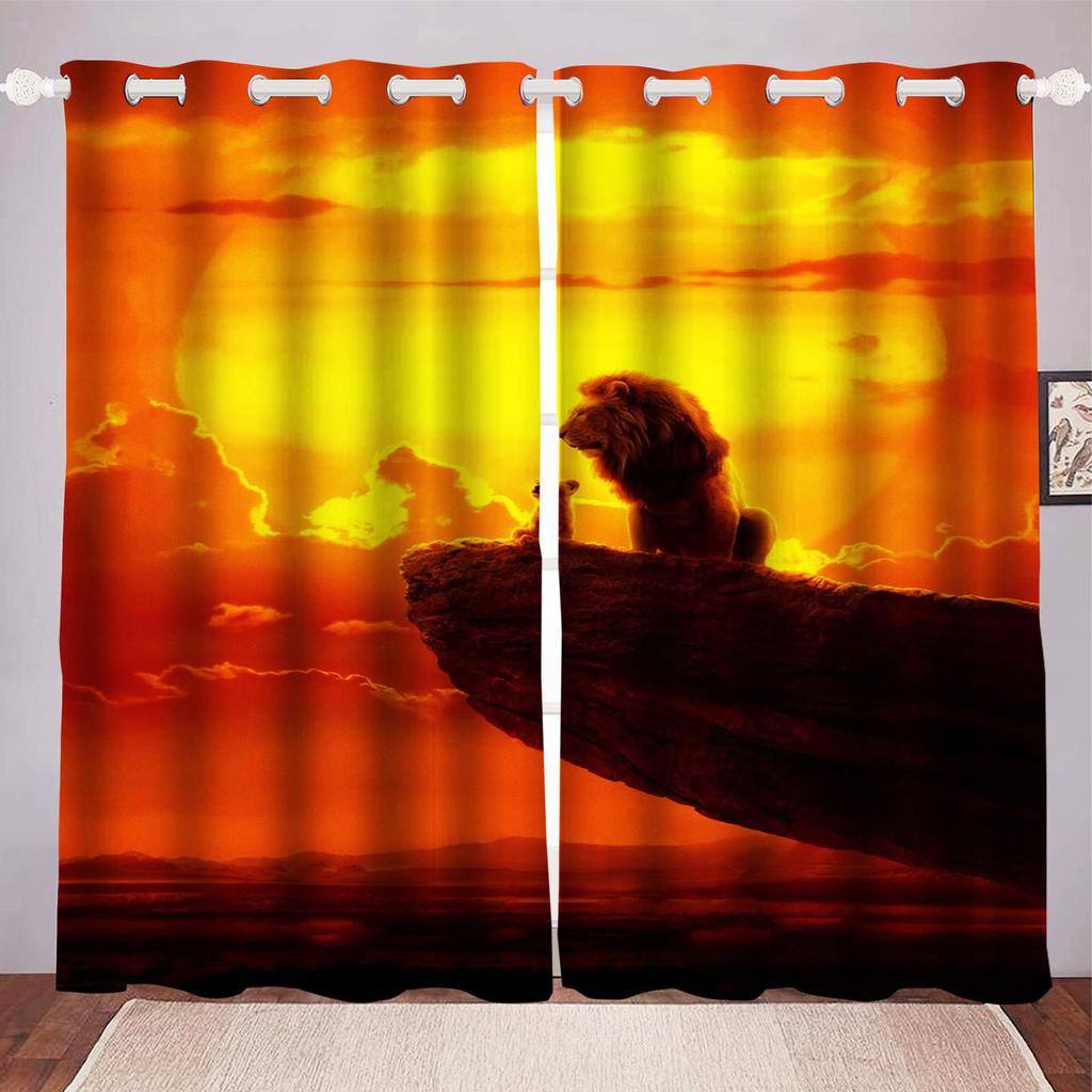 Lion King Dustproof 100% Polyester Blackout Curtains Curtains For Living Room Bedroom Drapes Home Decor
