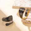 Dawapara Norse Yggdrasil Ring Tree of Life Adjustable Ring Celtics Knot Good Luck Symbol Stainless Steel Jewelry