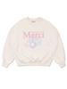 LA MAISON STUDIO [Fleece Line Selection] Women'S Orange Tree Triangle Chain Embroidery Crop Sweatshirt Cream (Fce3Ts504W)