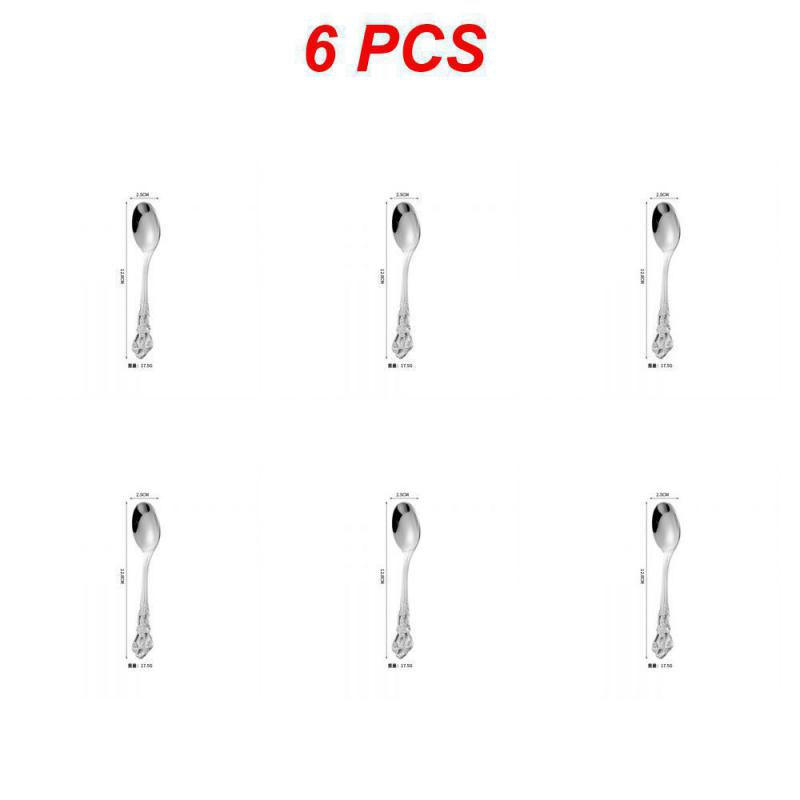 2/4/6 ST Kaffetillbehör Sked Rostfritt Stål Europeisk Stil Snidad Liten Kökstillbehör Snacks Skopa Matservis