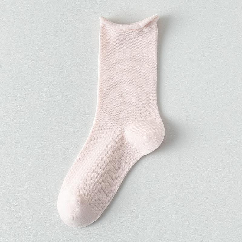 

Женские летние тонкие сетчатые дышащие антибактериальные дезодорирующие однотонные бесшовные носки-трубы 1 pair