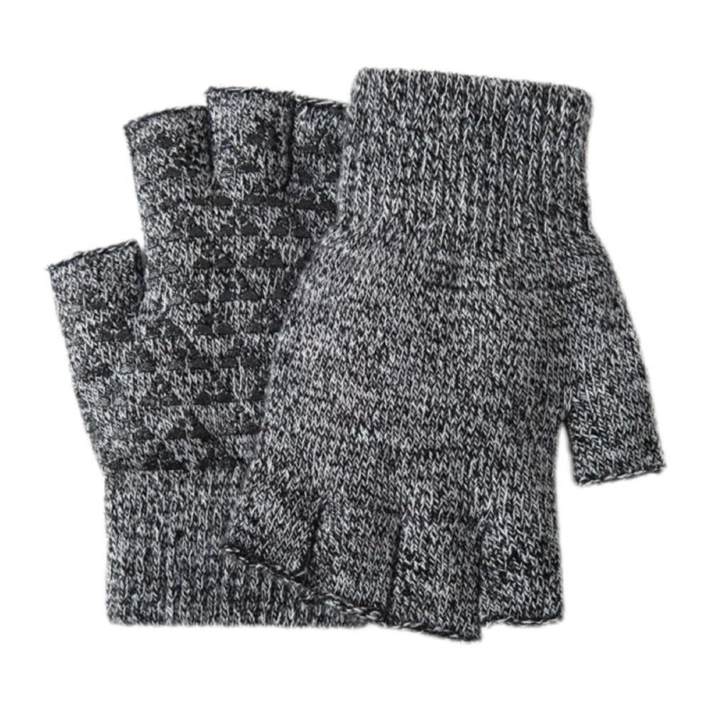 Warm Half Finger Gloves Non-slip Skiing Gloves New Driving Mittens  Unisex