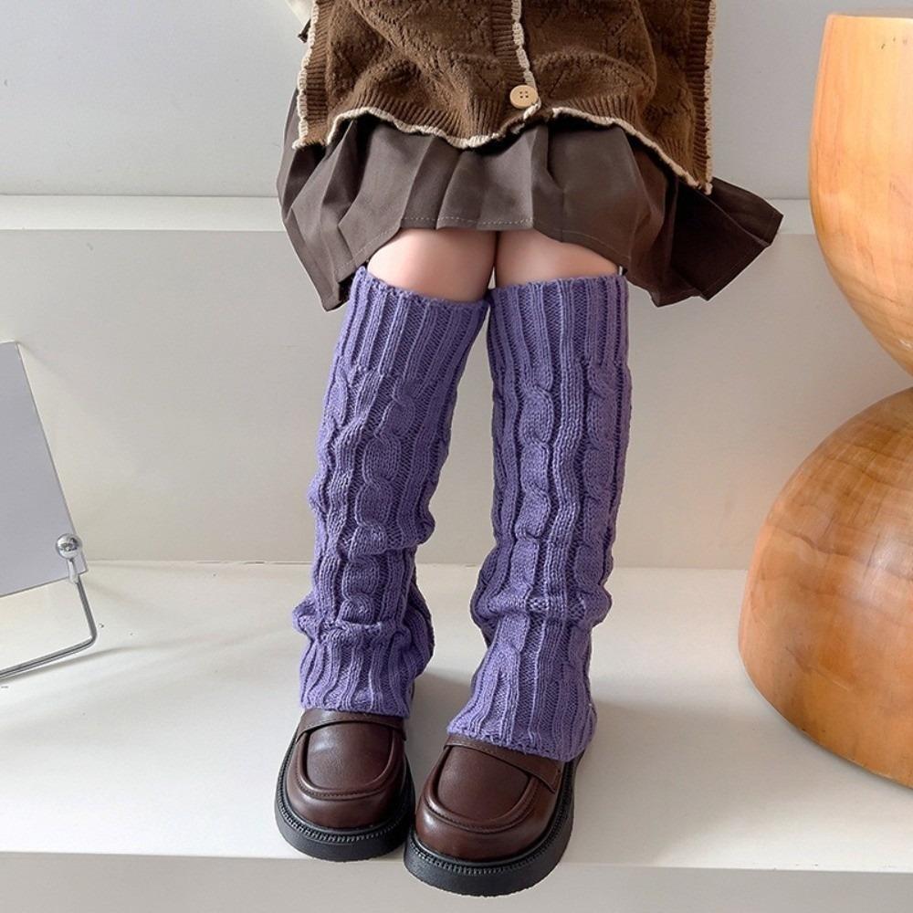 

Knitted Leg Warmers Thickened Hosiery New Pile Sock Autumn and Winter фіолетовий