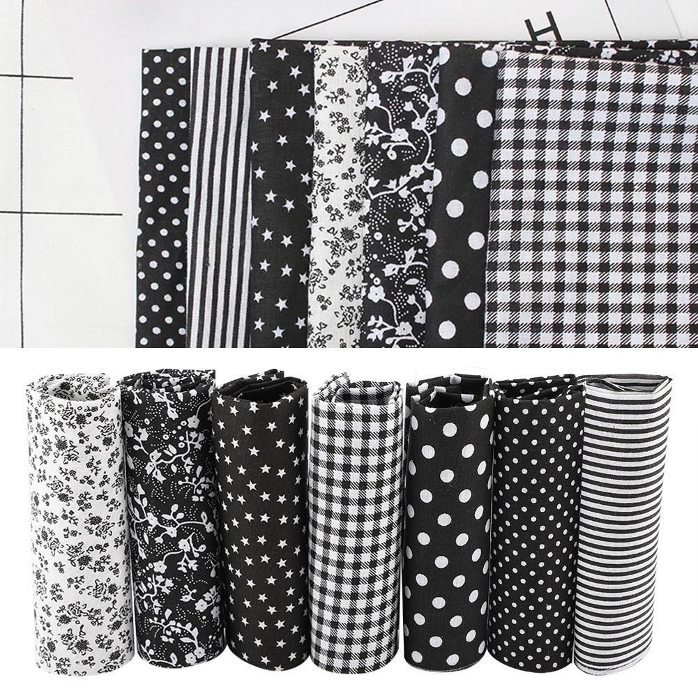 7pcs 50*50cm Cotton Fabric DIY Assorted Squares Pre Cut Bedding Kit Quarters Bundle