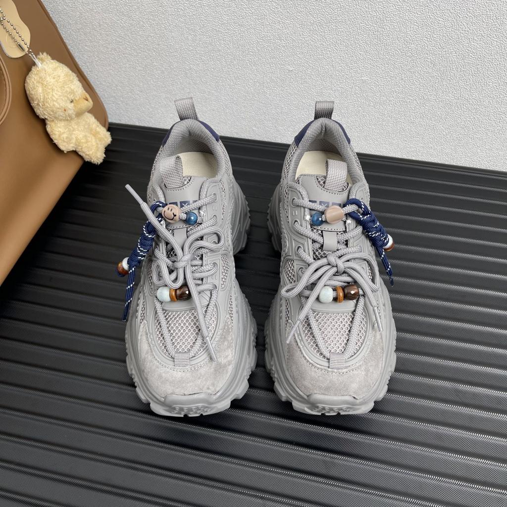 Thick-soled heightening dad shoes for women 2025 early autumn new mesh breathable and lightweight soft-soled sports and leisure shoes that are not tir