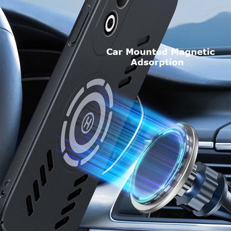 For Oppo K12 Plus Rock Sand Ice Magnetic Heat Dissipation Matte Anti-fingerprint PC Case Breathable Cooling Cover Shell