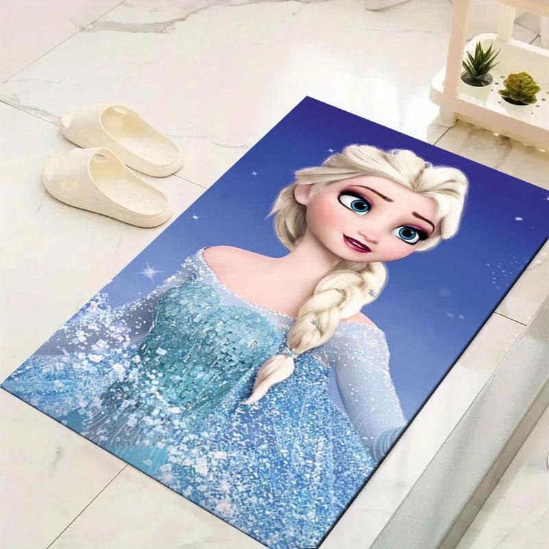 Frozen-themed floor protection rug, Elsa princess cartoon rug, suitable for room décor and as a gift.