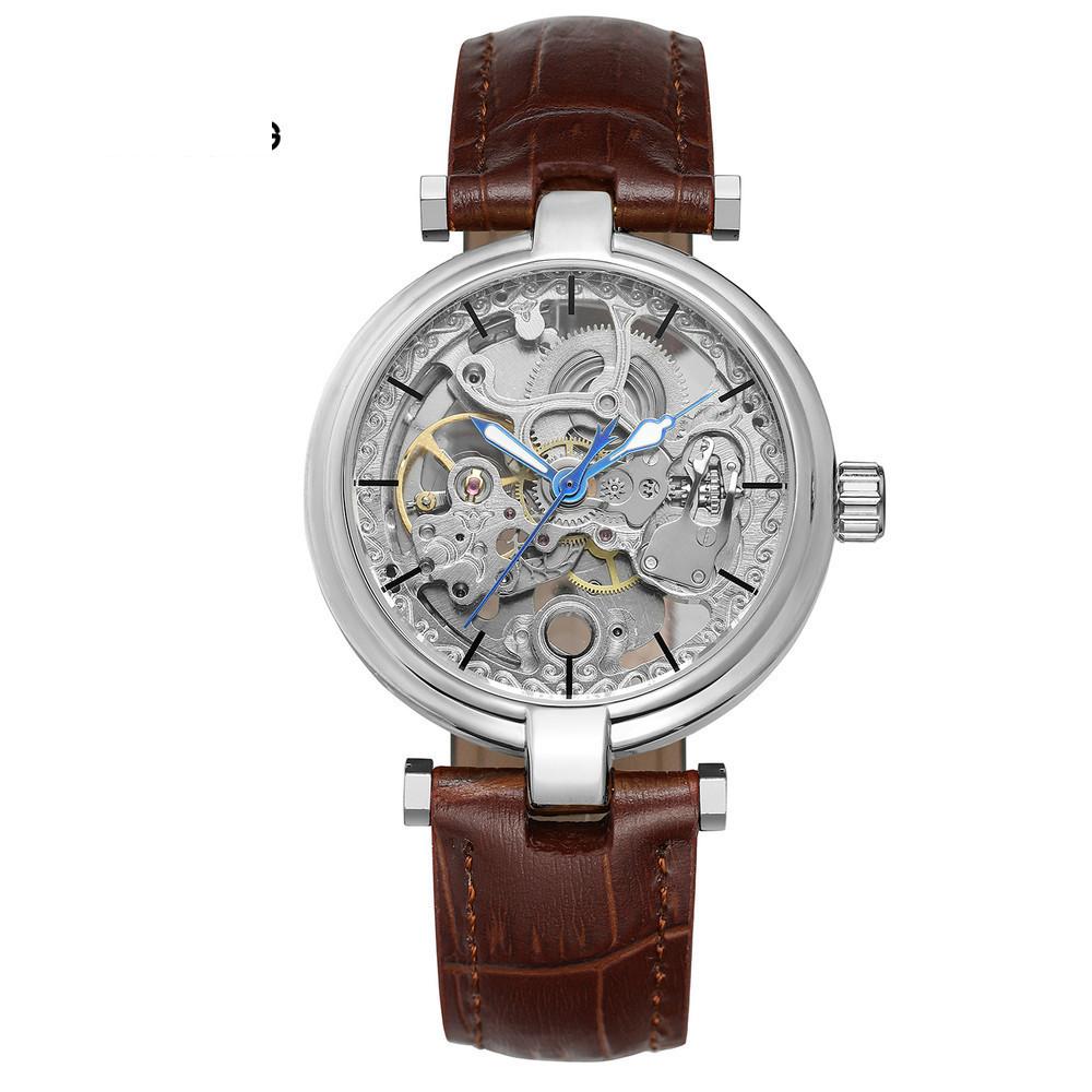

European and American Men s Fashionable Carved Hollow Mechanical Movement Waterproof Automatic Mechanical Watch