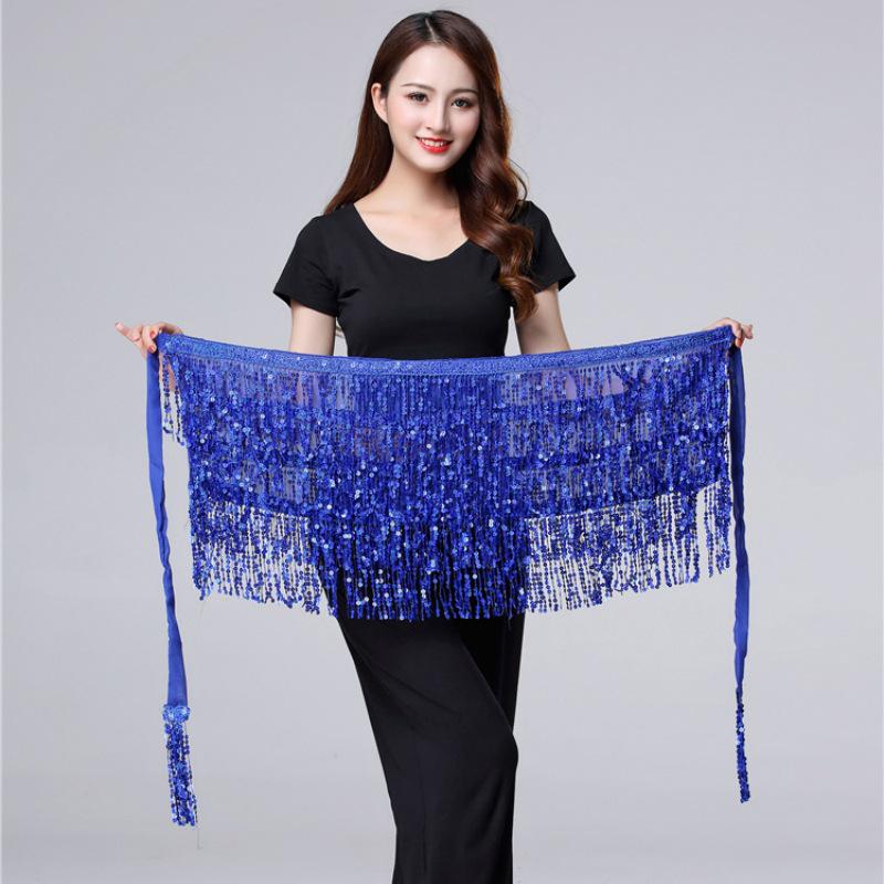 

Костюм для танца живота на Хэллоуин: Блестящая бахрома, набедренная повязка и цепочка на талию One Size королевский синий