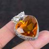 Faceted Citrine Pendant Natural Gemstone Pendant Vintage Pendant 925 Sterling Silver Pendant Decent Jewelry Handmade Pendant Gifts for Mom