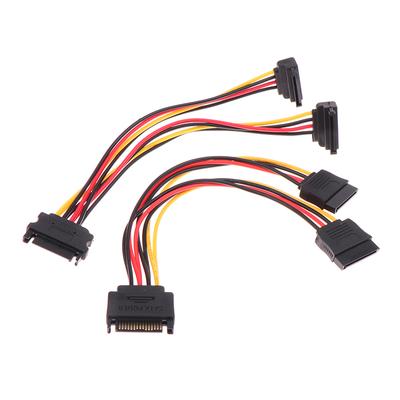 1 Stk. 20 cm Sata-Verlängerungskabel für HDD SSD Festplatte Sata Strom Y-Splitterkabel 15 Pin Stecker auf Dual 15 Pin Buchse Stromkabel