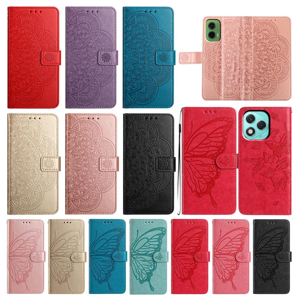 Butterfly Flower Leather Phone Wallet Case Book For Moto G Play Edge G 5G G10 G20 G22 G30 G32 G40 G60 G62 G71S G73 G82 G86 Cover