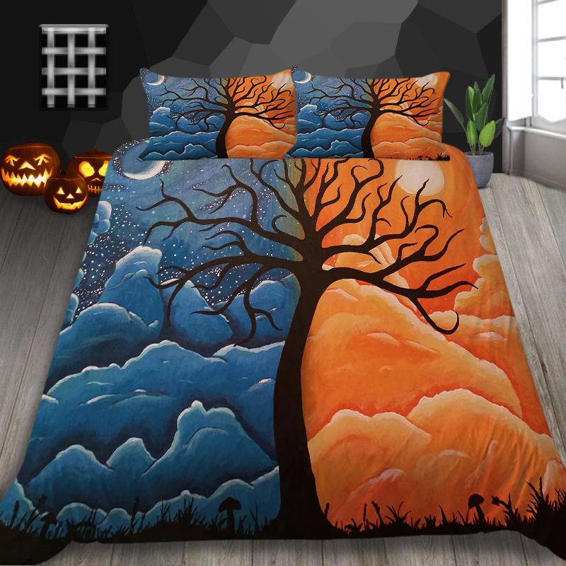 Halloween Home Bedding Set Pumpkin Lamp Duvet Cover Full Size Single/Double Bed 2/3 Piece Home Decoration