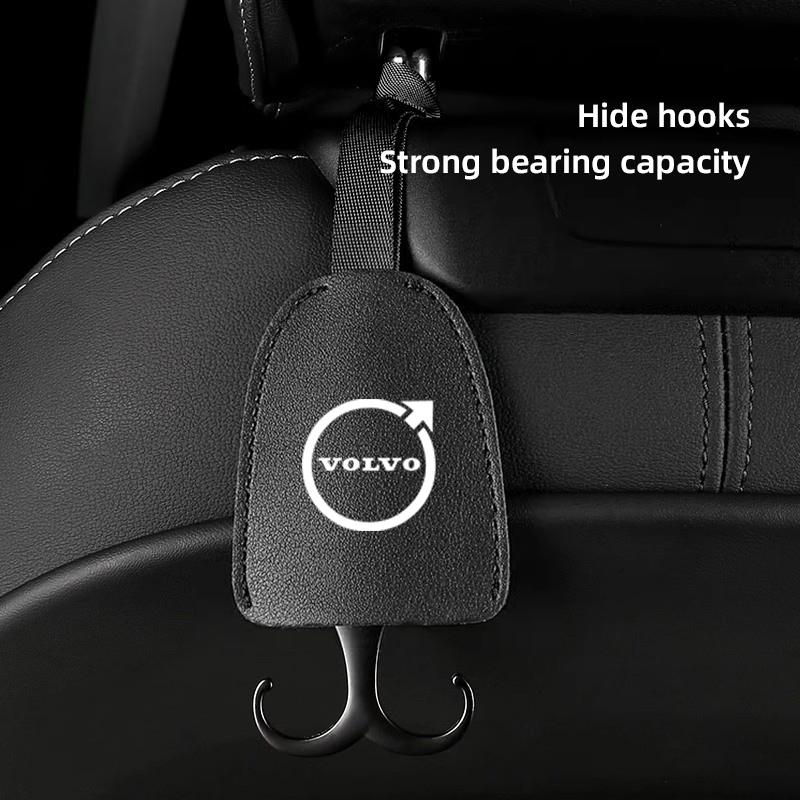 Car Seat Back Hooks PU Leather Interior Accessories For Volvo XC90 V90 V60 XC60 V40 S80 S60 S90 C40 XC40 V70 XC70 C30 C70 EX90