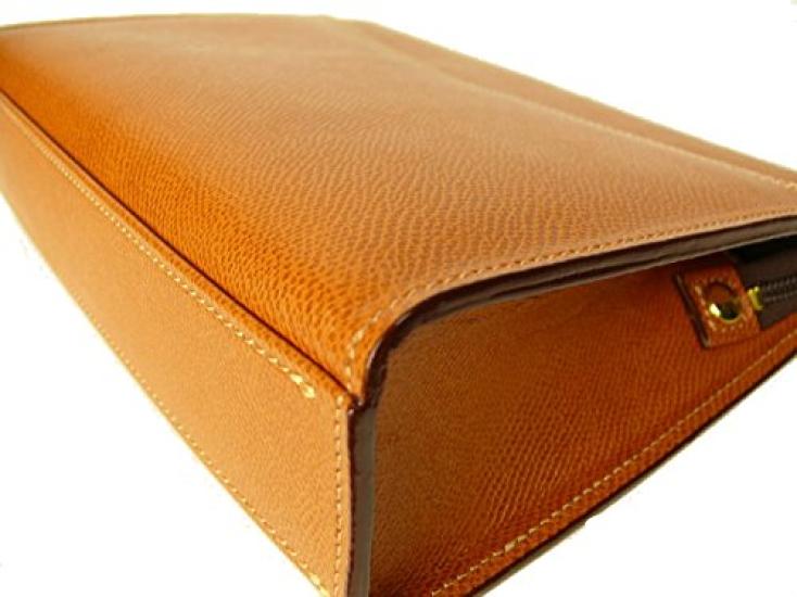 Awaji Bag Workshop Genuine Leather Second Bag for Men, Made in Japan Big Pouch, Embossed Leather (Camel), Freestanding, Large, Cowhide Leather