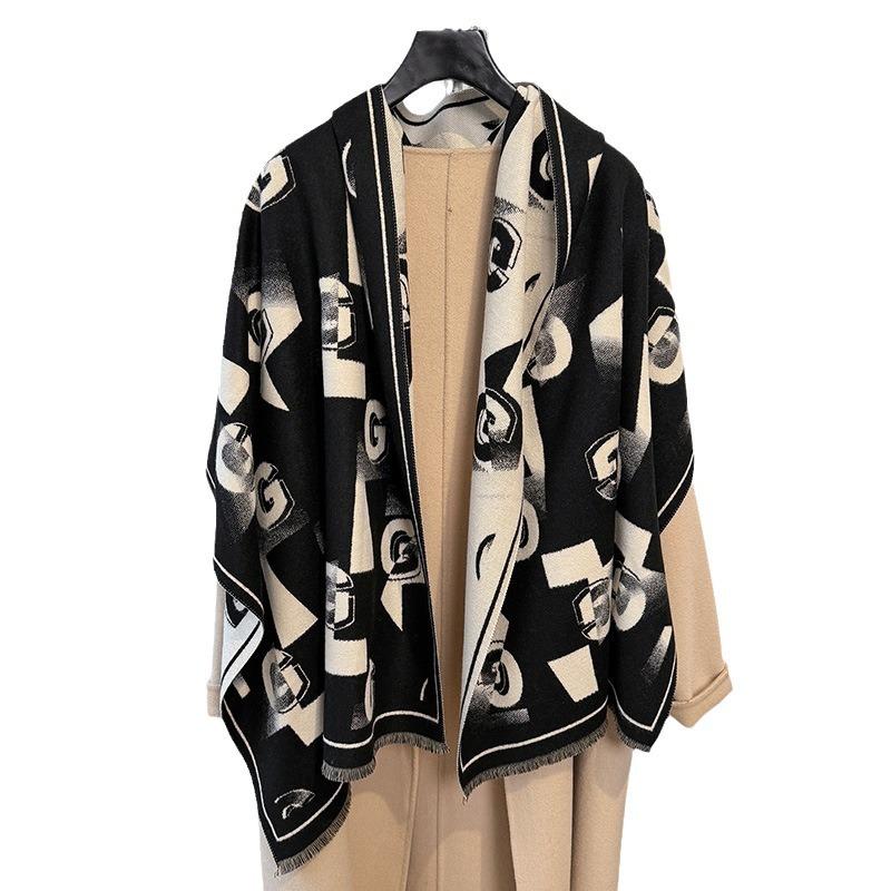 letter circulation diagram, simple style printing elements, women's imitation cashmere warm scarf, air conditioner shawl circumference